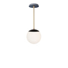 Alto Rod 8” Opal shown in Matte Black with Brass and an Indigo Blue Swift Ceramic Canopy