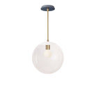 Alto Rod 12” Clear shown in White with Brass and an Indigo Blue Swift Ceramic Canopy