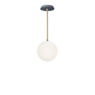 Alto Rod 8” Opal shown in White with Brass and an Indigo Blue Swift Ceramic Canopy