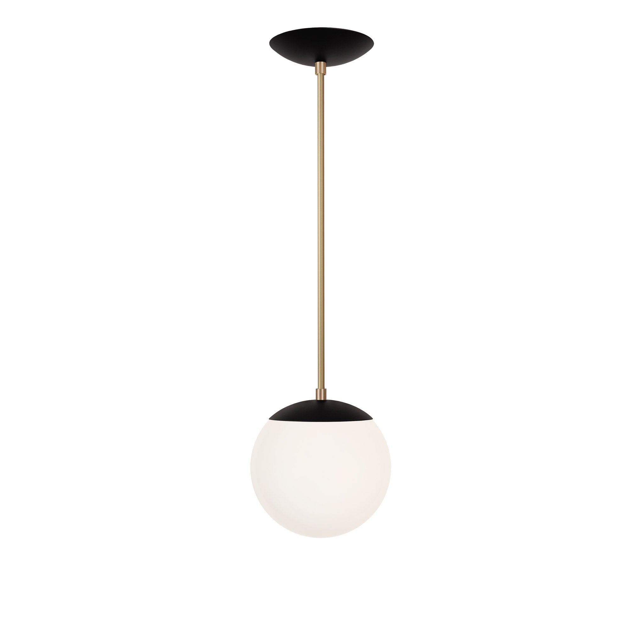 Alto Rod 8" Opal shown in Matte Black with Brass
