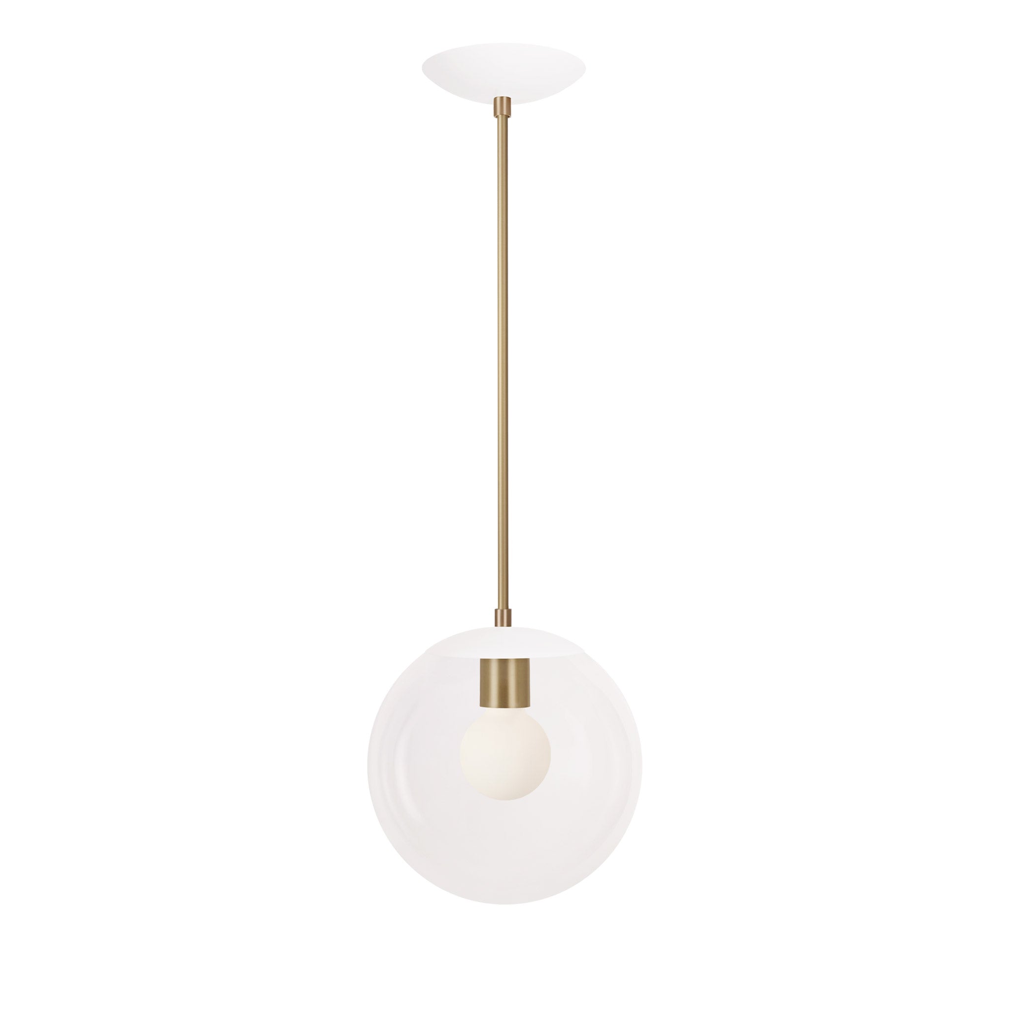 Alto Rod 10” Clear shown in White with Brass