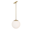 Alto Rod 10" for Vaulted Ceiling shown in Brass with an Opal 10" Globe