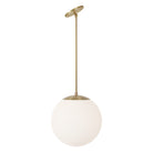 Alto Rod 12" for Vaulted Ceiling shown in Brass with an Opal 12" Globe