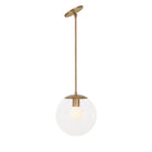 Alto Rod 10" for Vaulted Ceiling shown in Heirloom Brass with a Clear 10" Globe