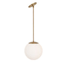 Alto Rod 10" for Vaulted Ceiling shown in Heirloom Brass with an Opal 10" Globe