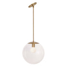 Alto Rod 12" for Vaulted Ceiling shown in Heirloom Brass with a Clear 12" Globe
