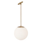 Alto Rod 12" for Vaulted Ceiling shown in Heirloom Brass with an Opal 12" Globe