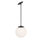 Alto Rod 10" for Vaulted Ceiling shown in Matte Black with an Opal 10" Globe