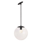 Alto Rod 12" for Vaulted Ceiling shown in Matte Black with a Clear 12" Globe