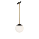 Alto Rod 8" for Vaulted Ceiling shown in Matte Black with Brass