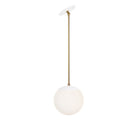 Alto Rod 8" for Vaulted Ceiling shown in White with Brass