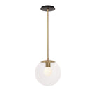 Alto Rod 10” Clear shown in Brass with a Black Stained Wood Canopy