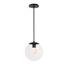 Alto Rod 10” Clear shown in Matte Black with a Black Stained Wood Canopy