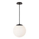 Alto Rod 12” Opal shown in Matte Black with a Black Stained Wood Canopy