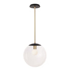 Alto Rod 12” Clear shown in Matte Black with Brass and a Black Stained Wood Canopy