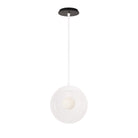 Alto Rod 10” Clear shown in White with a Black Stained Wood Canopy