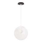 Alto Rod 12” Clear shown in White with a Black Stained Wood Canopy