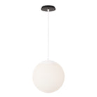 Alto Rod 12” Opal shown in White with a Black Stained Wood Canopy