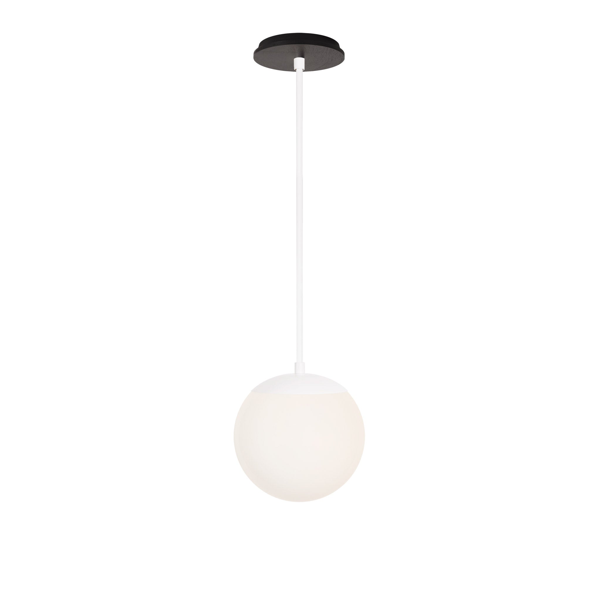Alto Rod 8” Opal shown in White with a Black Stained Wood Canopy