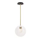 Alto Rod 10” Clear shown in White with Brass and a Black Stained Wood Canopy