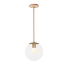 Alto Rod 10” Clear shown in Heirloom Brass with a Maple Wood Canopy