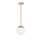 Alto Rod 8” Opal shown in Heirloom Brass with a Maple Wood Canopy