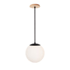 Alto Rod 10” Opal shown in Matte Black with a Maple Wood Canopy