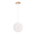 Alto Rod 10” Clear shown in White with a Maple Wood Canopy