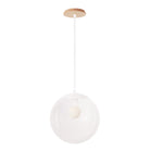Alto Rod 12” Clear shown in White with a Maple Wood Canopy