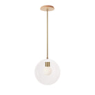 Alto Rod 10” Clear shown in White with Brass and a Maple Wood Canopy