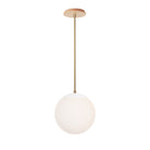 Alto Rod 10” Opal shown in White with Brass and a Maple Wood Canopy