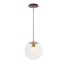 Alto Rod 10” Clear shown in Brass with a Walnut Wood Canopy