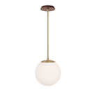 Alto Rod 10” Opal shown in Brass with a Walnut Wood Canopy