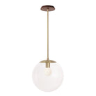 Alto Rod 12” Clear shown in Brass with a Walnut Wood Canopy