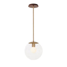 Alto Rod 10” Clear shown in Heirloom Brass with a Walnut Wood Canopy