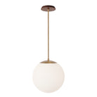 Alto Rod 12” Opal shown in Heirloom Brass with a Walnut Wood Canopy