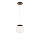 Alto Rod 8” Opal shown in Matte Black with a Walnut Wood Canopy