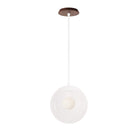 Alto Rod 10” Clear shown in White with a Walnut Wood Canopy