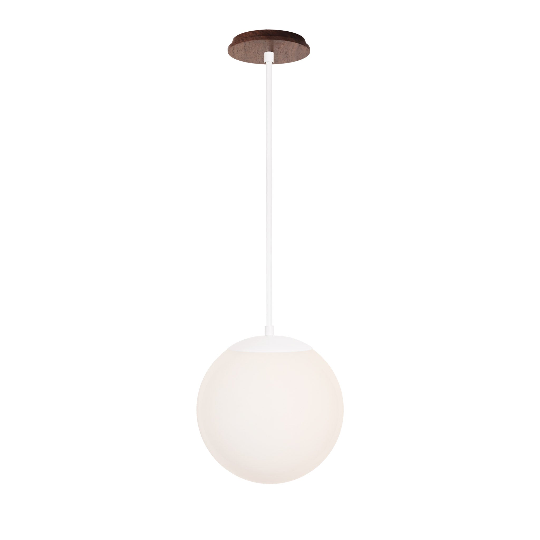 Alto Rod 10” Opal shown in White with a Walnut Wood Canopy