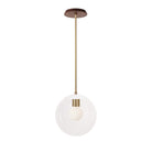 Alto Rod 10” Clear shown in White with Brass and a Walnut Wood Canopy