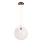 Alto Rod 12” Clear shown in White with Brass and a Walnut Wood Canopy