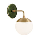 Alto Sconce 6” shown in Brass with a Forest Green Star Ceramic Canopy