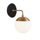 Alto Sconce 6” shown in Heirloom Brass with a Black Stained Wood Canopy
