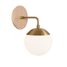 Alto Sconce 6” shown in Heirloom Brass with a Maple Wood Canopy