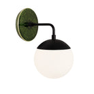 Alto Sconce 6” shown in Matte Black with a Forest Green Star Ceramic Canopy
