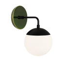 Alto Sconce 6” shown in Matte Black with a Forest Green Swift Ceramic Canopy