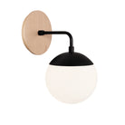 Alto Sconce 6” shown in Matte Black with a Maple Wood Canopy