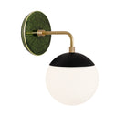 Alto Sconce 6” shown in Matte Black with Brass and a Forest Green Star Ceramic Canopy