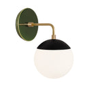 Alto Sconce 6” shown in Matte Black with Brass and a Forest Green Swift Ceramic Canopy