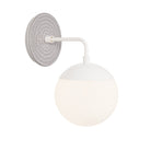 Alto Sconce 6” shown in White with a Brownstone White Sunflower Ceramic Canopy